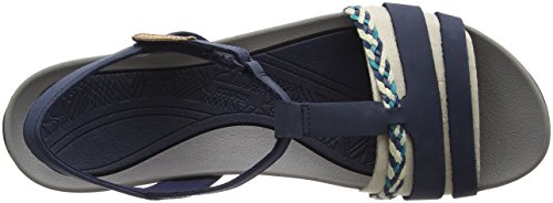 Clarks Tealite Grace, Sandalias con Tira Vertical para Mujer, Azul (Navy), 39.5 EU