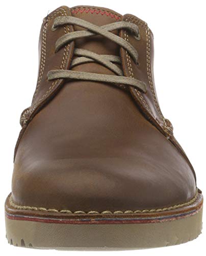 Clarks Vargo Plain, Zapatos de Cordones Derby, Marrón (Dark Tan Leather-), 42 EU