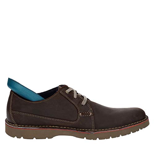 Clarks Vargo Plain, Zapatos de Cordones Derby para Hombre, Marrón (Dark Brown Leather), 43 EU