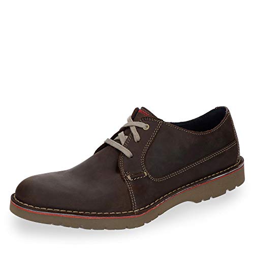 Clarks Vargo Plain, Zapatos de Cordones Derby para Hombre, Marrón (Dark Brown Leather), 43 EU