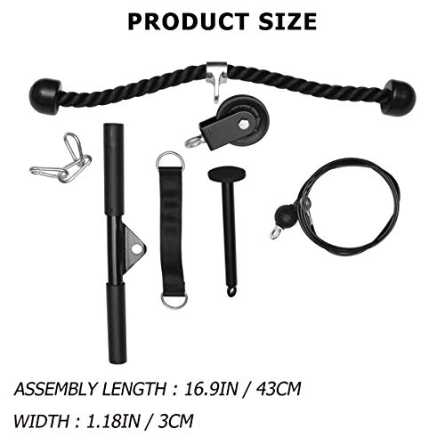 CLISPEED Fitness Polea Set Tricep Bicep Pull Rope Heavy Duty Arm Strength Ejercitador DIY Equipo de Entrenamiento para Mujeres Hombres Principiantes