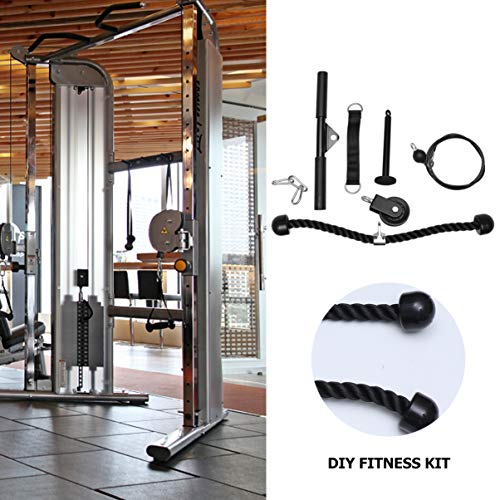 CLISPEED Fitness Polea Set Tricep Bicep Pull Rope Heavy Duty Arm Strength Ejercitador DIY Equipo de Entrenamiento para Mujeres Hombres Principiantes