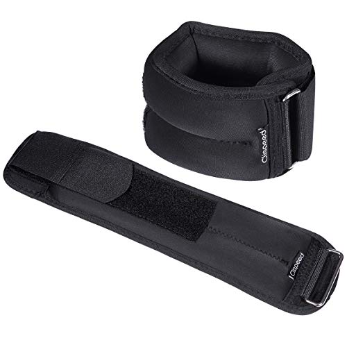 Clispeed Pesas de Tobillo de Alta Velocidad - Pesas de muñeca de Tobillo de 2PCS Correas Ajustables de Relleno de Arena para Caminar Trotar en un Gimnasio (1 Libra)