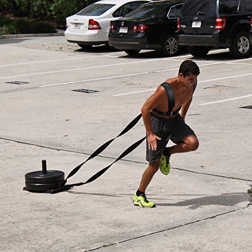 CLISPEED Trineo Arnés de Entrenamiento Fitness Entrenamiento de Resistencia Entrenamiento Velocidad Ejercicio Correa de Hombro Banda de Resistencia Un tamaño Negro