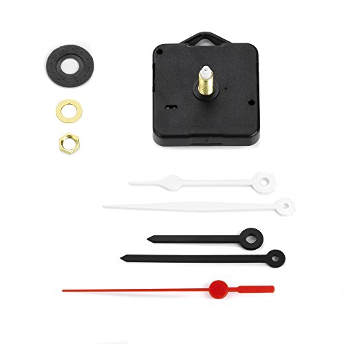 Clock-it - Mecanismo de Reloj económico con Gancho, silencioso con rotación Continua, 2 Juegos de manecillas, caña de 22 mm de Altura, Rosca de 16 mmEmpresa especializada en el Sector.