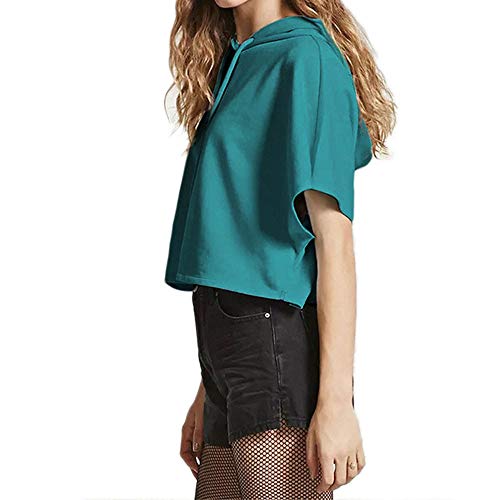 CLOOM Sudadera De Manga Corta para Mujer Casual Suelta Camiseta De Color Sólido Basic Casual Dulce Blusas del Fitness y Training La Primavera y Verano para Mujers Señoras Chicas Camisa Tops