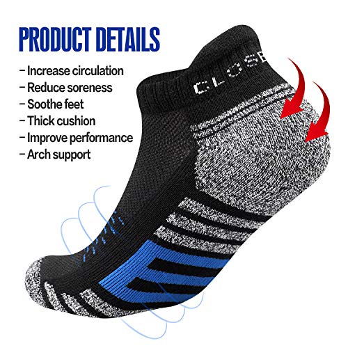 Closemate 6 pares de calcetines de entrenamiento atlético para hombres y mujeres de corte bajo que absorbe el deporte de la lengüeta calcetines para hombre 2rojo2azul2púrpura 43-45