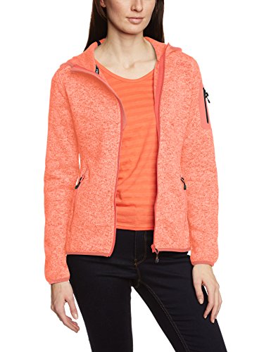 CMP Fix Hood Jacket, Chaqueta Con Capucha Para Mujer, Multicolor (Peach/Flamingo), 42