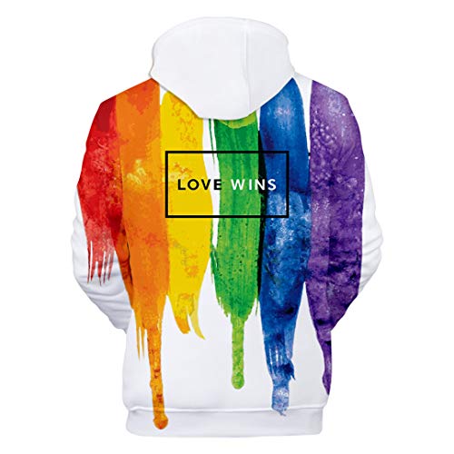 cneWID Bandera del Arco Iris Sudaderas con Capucha Gay Lesbiana del Orgullo del Arco Iris de Colores Ropa 3D6 XXS