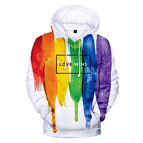 cneWID Bandera del Arco Iris Sudaderas con Capucha Gay Lesbiana del Orgullo del Arco Iris de Colores Ropa 3D6 XXS