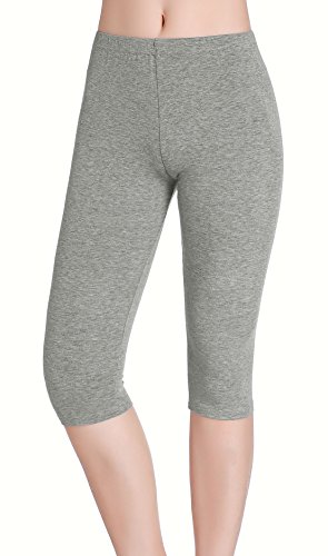 CnlanRow Mujer Pantalones Capri Leggings Cortos Bajo Falda Pantalón 3/4 - Suave Delgada