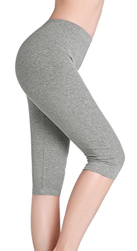 CnlanRow Mujer Pantalones Capri Leggings Cortos Bajo Falda Pantalón 3/4 - Suave Delgada