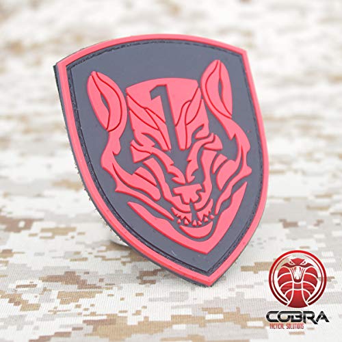 Cobra Tactical Solutions Medal of Honor MOH Wolf Pack Rojo Parche PVC Táctico Moral Militar con Cinta adherente de Airsoft Paintball para Ropa de Mochila Táctica