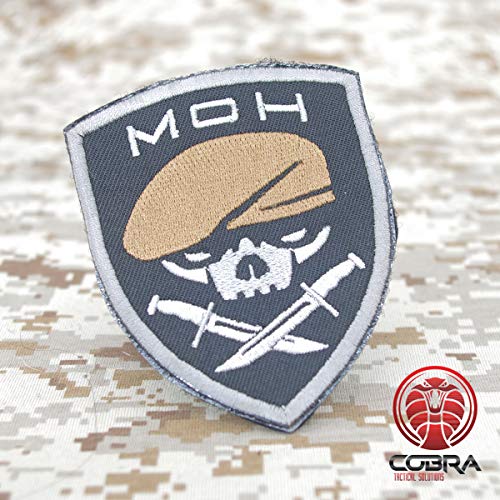 Cobra Tactical Solutions MOH Medal of Honor Ranger Parche Bordado Táctico Moral Militar con Cinta adherente de Airsoft Paintball para Ropa de Mochila Táctica