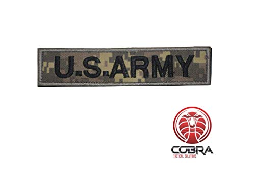 Cobra Tactical Solutions US Army Digital Woodland Camo Parche Bordado Táctico Militar Cinta de Gancho y Lazo de Airsoft Paintball Para Ropa de Mochila Táctica