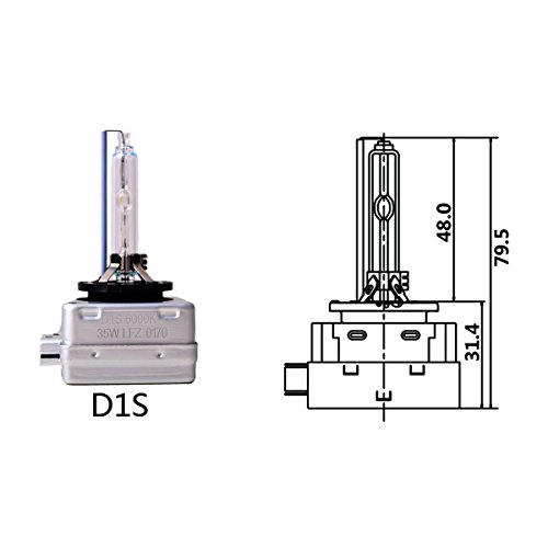 Coche D1S Bombilla HID Xenon Lámparas de Repuesto Bombilla 5000K 12V 35W - 2 Unidades