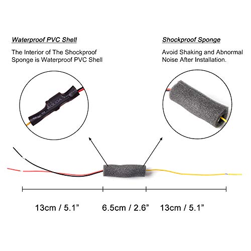 Coche Marcha Atrás Cámara Filtro, Coche CC 12V Energía Rectificador Filtro para Cámara Anti-interferencia, Universal Cámara Rectificador Filtro para BMW Audi Benz VW Ford Mazda