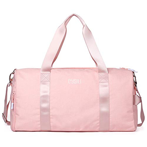 CoCoMall Bolsa de gimnasio con compartimento para zapatos y bolsillo mojado, bolsa de deporte para hombres y mujeres, bolsa de deporte con correa para el hombro, color rosa, tamaño Capacity:35L