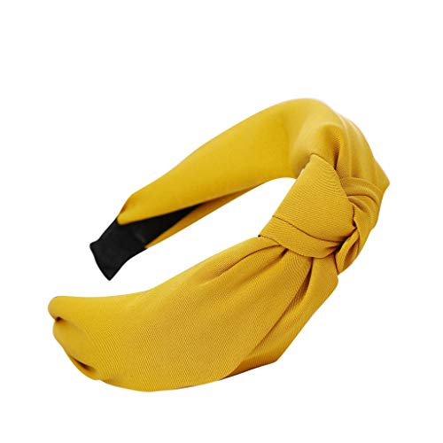 Cocoty-store Diademas Mujer Elástica Turbantes Flor impresión Diademas Deporte Nudo Banda para Cabello Yoga Cabeza Wraps (Amarillo