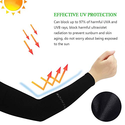 CODIRATO 2 Pares Mangas para Brazo Elásticas Mangas Protectoras UV Transpirables Manga Protectora Solar para Brazo para Actividades al Aire Libre Protección de la Piel (Negro)