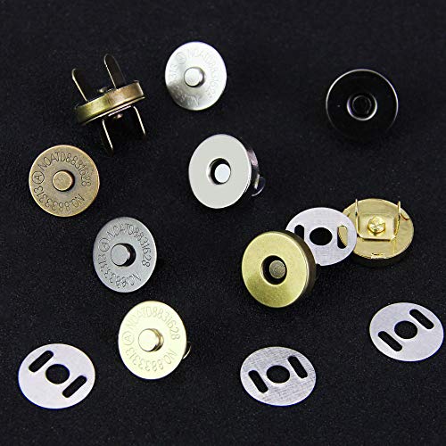 CODIRATO 40 PCS Botónes Magneticos, Botón de Cierre Magnético 14mm Cierres de Botón para Bolsos, Costura, Artesanía, Ropa (4 Colores)