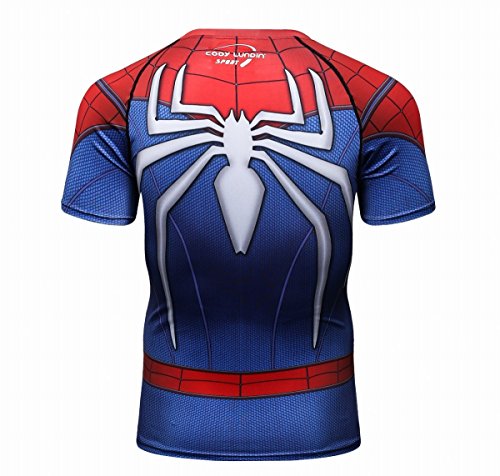 Cody Lundin® Hombres de compresión y Fitness Ropa Deportiva T-Shirt,3D superhéroe Superpersona Araña Bate Camisetas de Manga Corta (L, Photo Color)