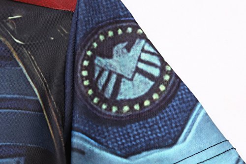 Cody Lundin los Hombres Compresión Armadura América héroe Insignia Fitness Correr Deporte Manga Corta de (M)