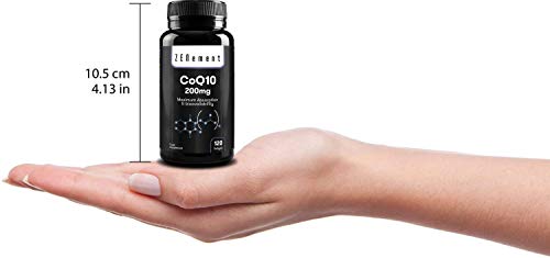 Coenzima Q10 200mg, 120 Perlas | Máxima Absorción y Biodisponibilidad | 100% Natural CoQ10, No GMO, Sin Gluten