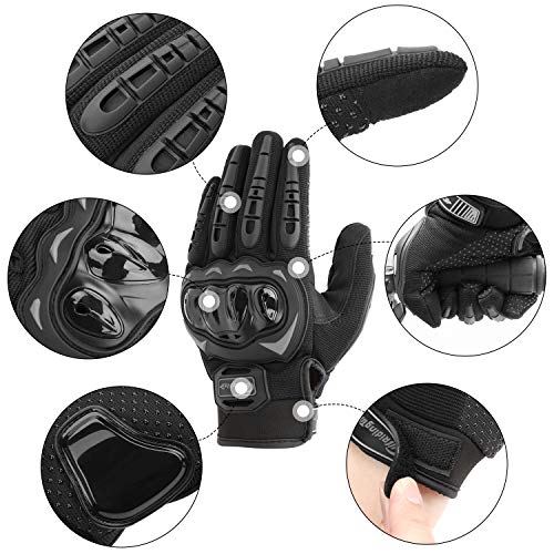 COFIT Guantes de Motos, Guantes de Pantalla Táctil Full Touch para Carreras de Motos, MTB, Escalada, Senderismo y Otros Deportes al Aire Libre - Negro XL