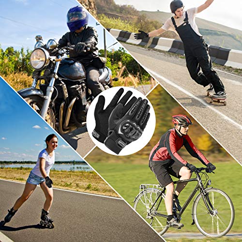 COFIT Guantes de Motos, Guantes de Pantalla Táctil Full Touch para Carreras de Motos, MTB, Escalada, Senderismo y Otros Deportes al Aire Libre - Negro L