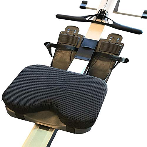 Cojín De Asiento De Máquina De Remo, Almohadilla De Asiento De Espuma De Memoria para Ejercicio Reclinado Cojín De Asiento De Algodón De Bicicleta Fija Horizontal con Funda Extraíble Y Lavable