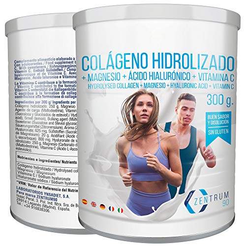 Colágeno Con Magnesio – Vitamina C – Ácido Hialurónico - Colágeno hidrolizado en polvo con magnesio Para la Salud de Tus huesos y articulaciones – 300 gramos