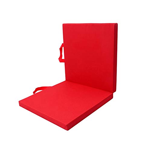 Colchonetas de ejercicio ZJ Asas de Transporte, Estera de Gimnasia Plegable de 5 cm, plegada en Doblez para Plegar Las esteras de Yoga Parkour - Rojo (Tamaño : 70×150×5CM)
