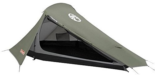 Coleman Bedrock 2 Tienda de campaña de 2 plazas para trekking o senderismo, acampadas y festivales, compacta, cabe en una mochila, impermeable hasta 2000 mm de columna de agua, Verde, 2 personas