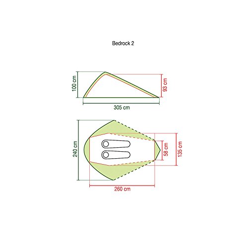 Coleman Bedrock 2 Tienda de campaña de 2 plazas para trekking o senderismo, acampadas y festivales, compacta, cabe en una mochila, impermeable hasta 2000 mm de columna de agua, Verde, 2 personas