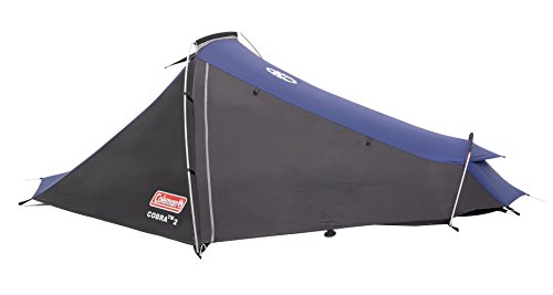 Coleman Cobra 2  Tienda de campaña de 2 plazas para trekking o senderismo, acampadas y festivales, compacta, cabe en una mochila, impermeable hasta 3000 mm de columna de agua, Azul, 2 personas