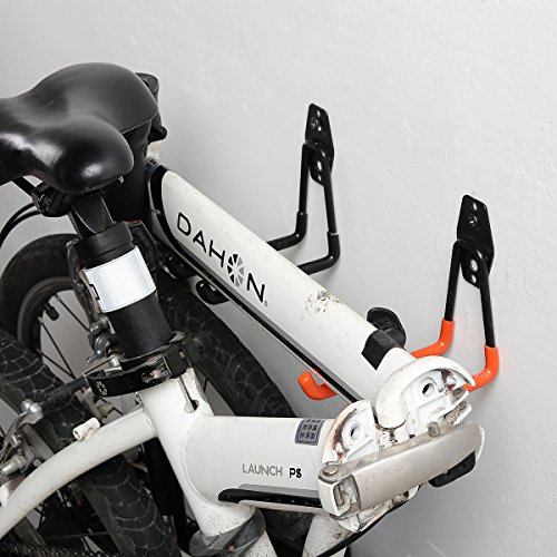 Colgadores de Bicicletas pared Soportes para Colgar Bicicletas Ganchos Escalera Ferretería, Heavy Pesado Colgadores para Garaje con Montaje en Pared Soporte para Escalera Storage (5 Pieze - Naranja)