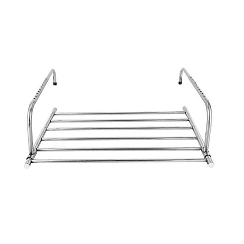 Colgante Rack de secado extensible Acero inoxidable Radiador Airer Toalla Ropa Ropa plegable Lavandería Airer Secadores Soporte de barra de 6 rieles para interiores o exteriores ( Tamaño : 76~138cm )