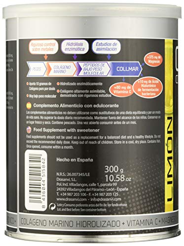 COLLMAR Limón Colágeno Hidrolizado + Magnesio + Vitamina C 300G Drassanvi