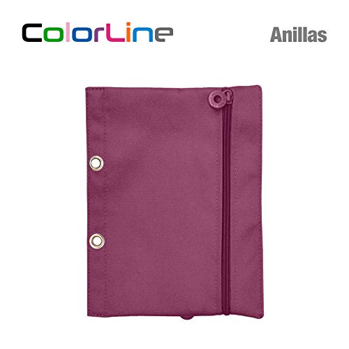 Colorline 52811 - Porta Todo con Anillas, Especial para Carpetas de Anillas, Material Escolar y Accesorios, Color Morado, Medidas 23 x 18 cm