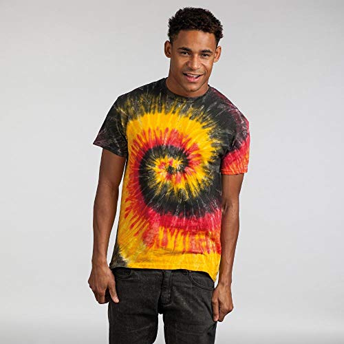 Colortone - Camiseta batik unisex «Swirl» Neon Rainbow M