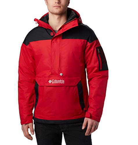 Columbia Challenger Chaqueta sudadera, Hombre, Rojo/Negro (Mountain Red, Black), Talla L