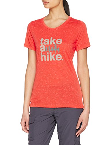 Columbia Outdoor Elements tee Camiseta de Manga Corta, Mujer, Naranja (Zing/Keep It Wild), S