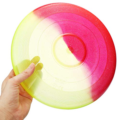 com-four® 2X Frisbee para niños y Adultos - Disco de Lanzamiento para Perros - Frisbee 27 cm - Disco Volador en Colores Brillantes [la selección varía] (2 Piezas - Discusión)