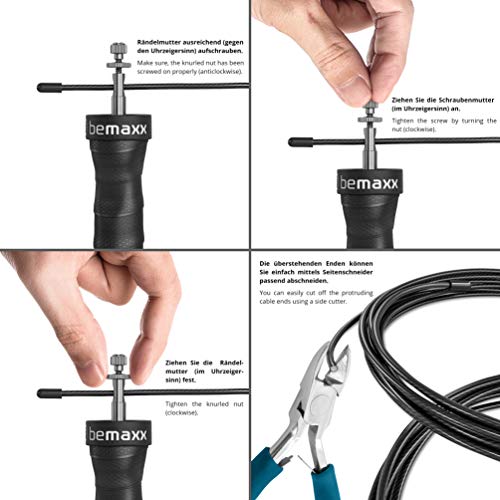 Comba Fitness Speed Rope + Guía de Entrenamiento & Cuerda de Repuesto | Rogue Cuerda de Saltar Rápida de Alta Velocidad con Cable de Acero Ajustable & Rodamiento de Bolas, Crossfit Boxeo Deportivo