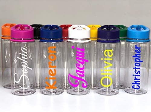 Come Buy With Me Personalizado a Medida Niños Agua Botella con Paja Tapa - Gimnasio Cualquier Nombre o Texto sin Bpa