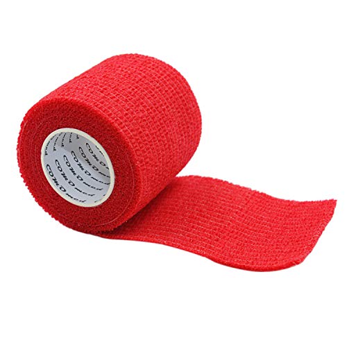 COMOmed Non-woven fabric self-adhesive Bandage venda cohesiva Mascota Vendaje Rojo 5cm X 4.5m 6 Volumen