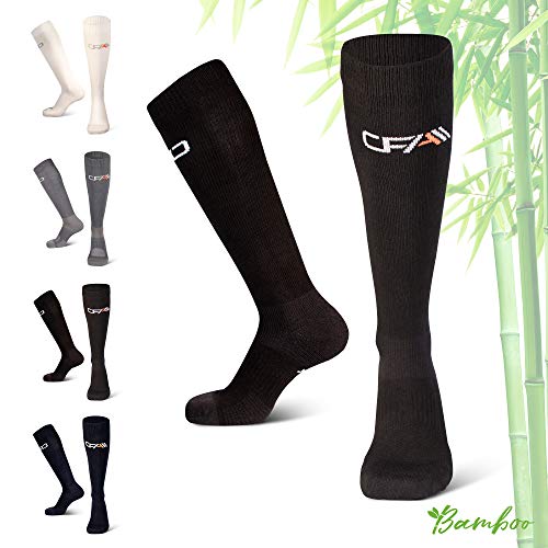 COMPRESSION FOR ATHLETES, Calcetines de compresión de bambú, Comodidad y Ajuste, Costura Plana en la Puntera