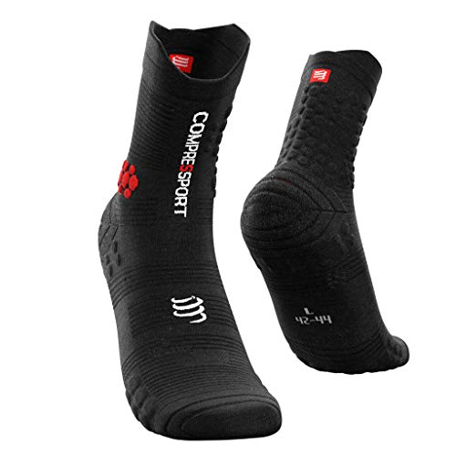 COMPRESSPORT Pro Racing Socks v3.0 Trail Calcetines para Correr, Unisex-Adult, Negro, T4