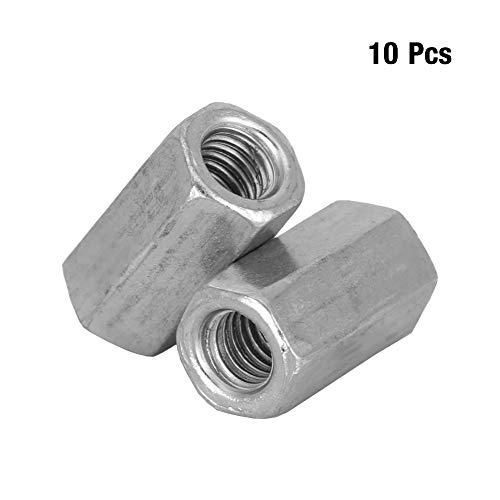 Conector de Varilla Larga Tuerca Hexagonal Conector de Varilla Roscada Conector Acero de Carbono Tuerca de Acoplamiento Métrica 10 Piezas (tamaño : M6*18)